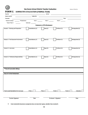 Teacher Evaluation Form