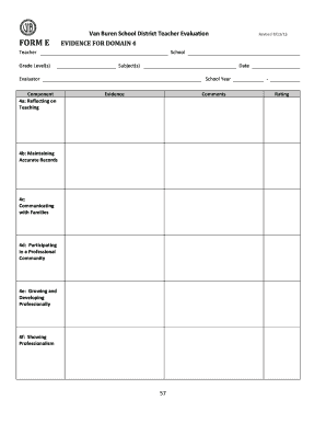 Teacher Evaluation Form