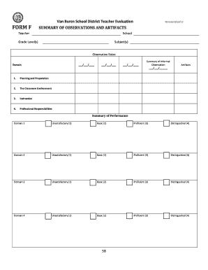 Teacher Evaluation Form