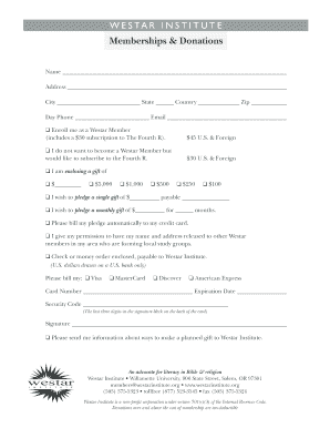 Westar Institute Membership and Donation Form