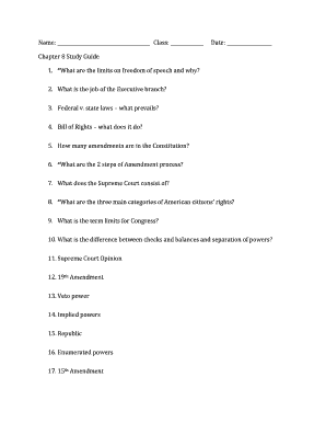 Chapter 8 Study Guide