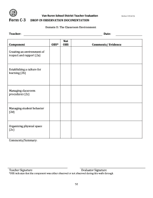 Teacher Evaluation Form