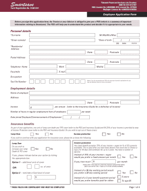 Smartsave Employee Application Form