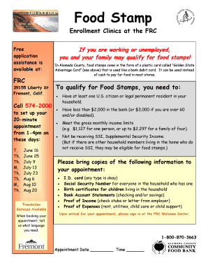 Food Stamp Enrollment Application