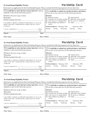 Food Stamp Program Interview Waiver Request