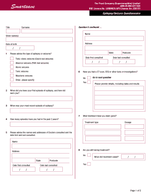 Epilepsy Seizure Questionnaire