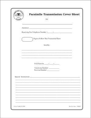 Facsimile Transmission Cover Sheet