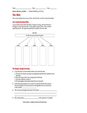 Bones, Muscles, and Skin Guided Reading and Study