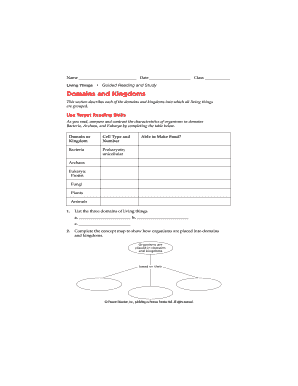 Living Things Guided Reading Worksheet