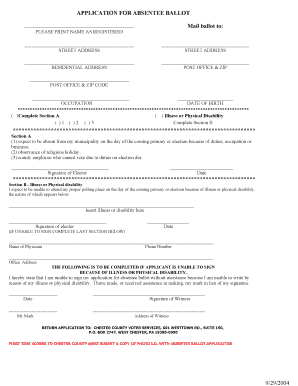 Pennsylvania Absentee Ballot Application