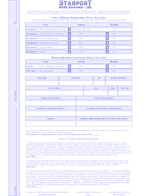 NASA Affiliation Membership Application