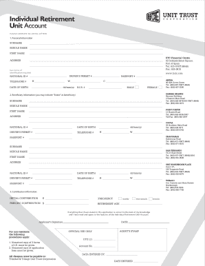 Individual Retirement Unit Account Application