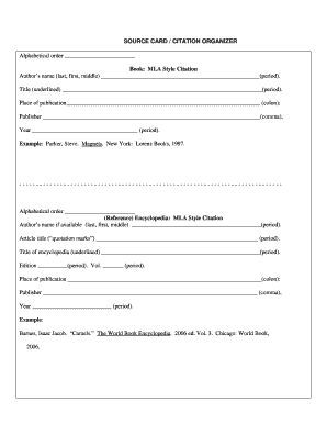 MLA Style Citation Form