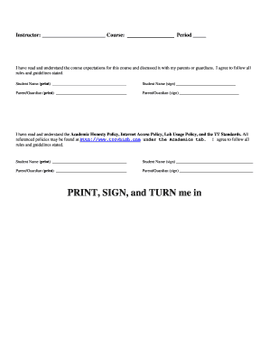 Student Course Agreement Form