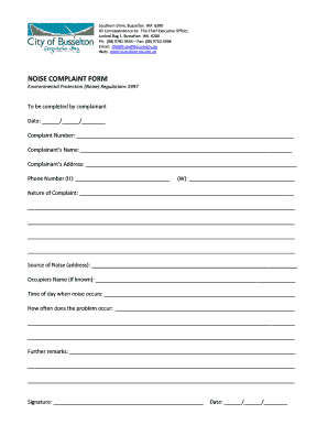 Noise Complaint Form