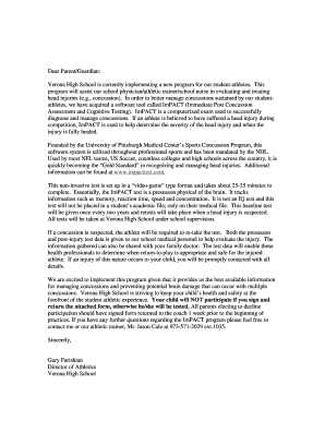 ImPACT Concussion Management Program Consent Form