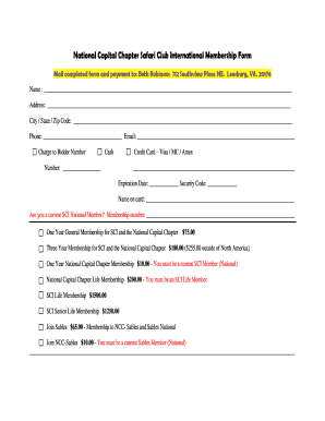 Safari Club International Membership Form