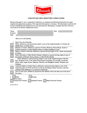 Voluntary Self-Identification Form
