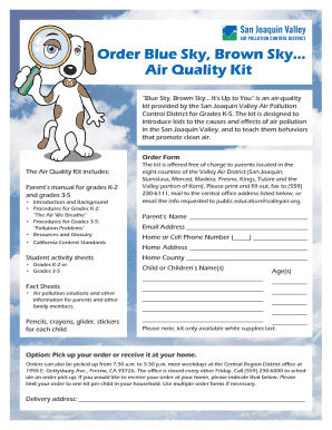 Air Quality Kit Order Form
