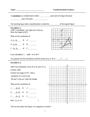 Transformational Geometry Worksheet