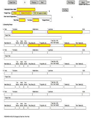 US Federal Research Budget Form