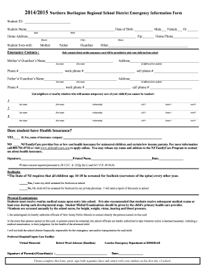 New Student Health Information Registration Checklist
