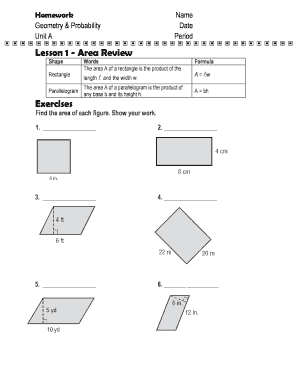 Geometry Homework Assignments