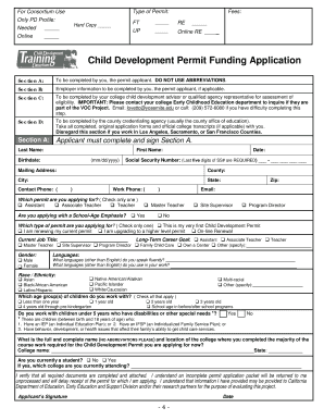 California Child Development Permit Upgrade Application
