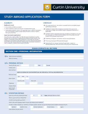 Study Abroad Application Form