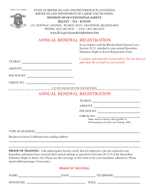 Rhode Island Hazardous Substance Right-to-Know Registration