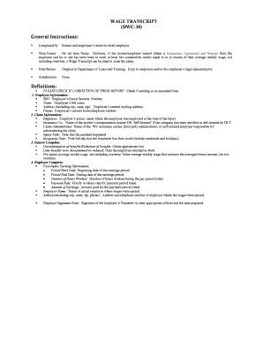 Wage Transcript Form DWC-30