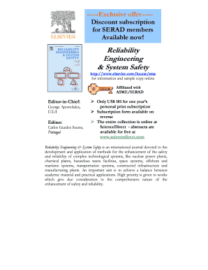 Reliability Engineering & System Safety Subscription Form
