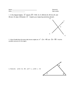 Geometry Quiz Review