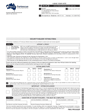 Fortescue Metals Group Proxy Voting Form