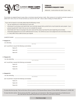 Roommate Request Form