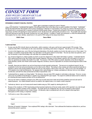 Informed Consent for DNA Testing