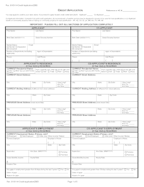 Credit Application Form 2560