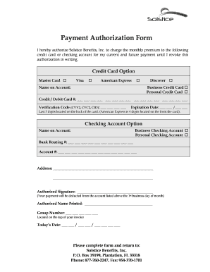 Payment Authorization Form