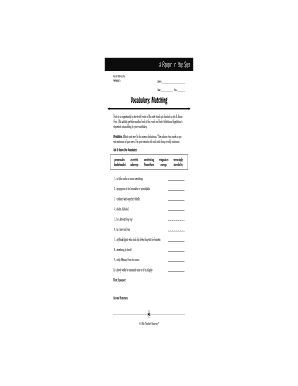 A Raisin in the Sun Vocabulary Handout