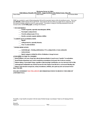 Medication Review for Fall Prevention