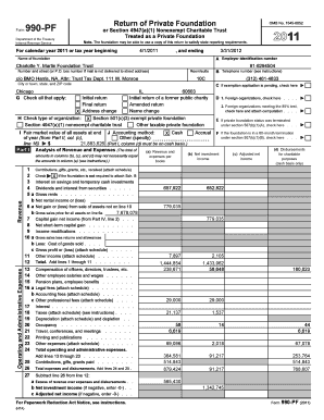 Form 990-PF Private Foundation Tax Return