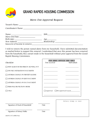 Move Out Approval Request