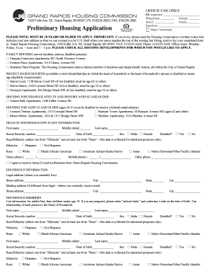 Grand Rapids Housing Commission Application Form
