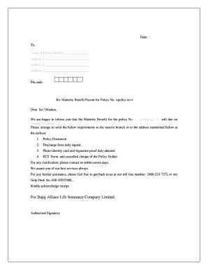 Bajaj Allianz Life Insurance Maturity Discharge Form