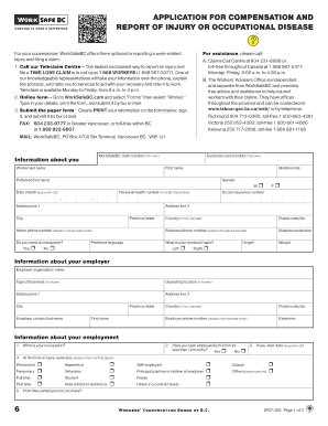 WorkSafeBC Injury Compensation Application
