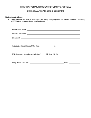 Study Abroad Registration Form