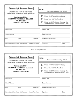 Transcript Request Form