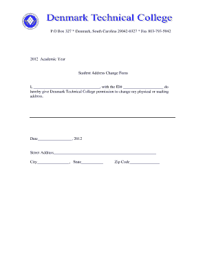 Student Address Change Form