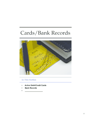 Bank Records and Debit/Credit Cards Form