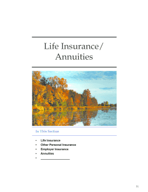 Personal Insurance and Annuities Form